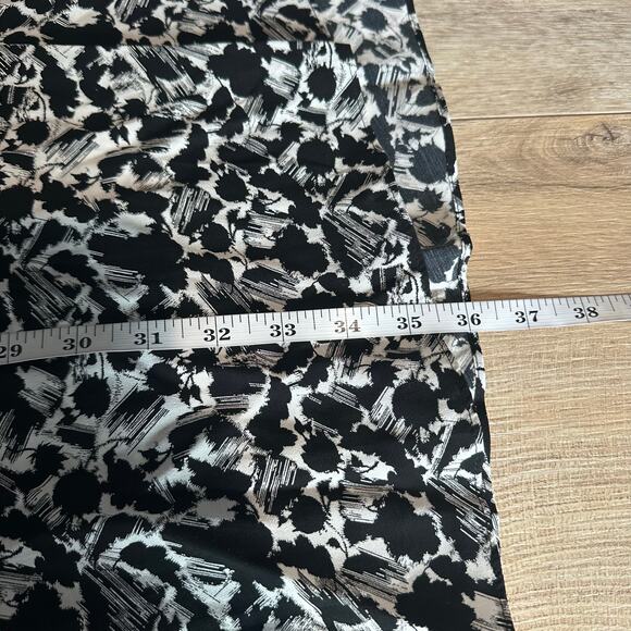 Madewell Women's Side-Slit Midi Skirt in Floral Crepe Black and White 8 NEW - Picture 13 of 13